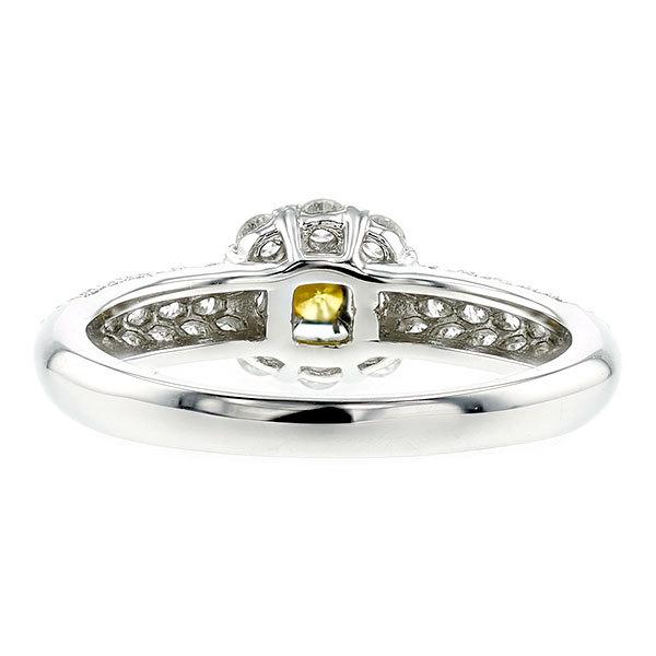 イエローダイヤモンド リング 0.087ct I2 FANCY VIVID YELLOW プラチナ Pt ソーティング付 プレゼント ギフトの画像