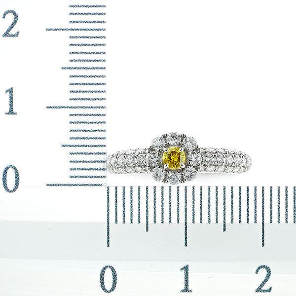 ダイヤ リング ベリーライト イエロー ダイヤモンド プラチナ 一粒 指輪 イエローダイヤモンド リング 0.087ct I2 FANCY VIVID YELLOW プラチナ