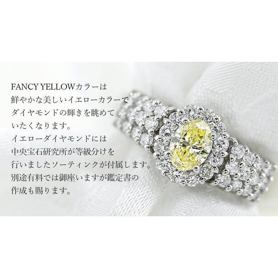 イエローダイヤモンド リング 0.305ct I1 FANCY YELLOW プラチナ Pt 
