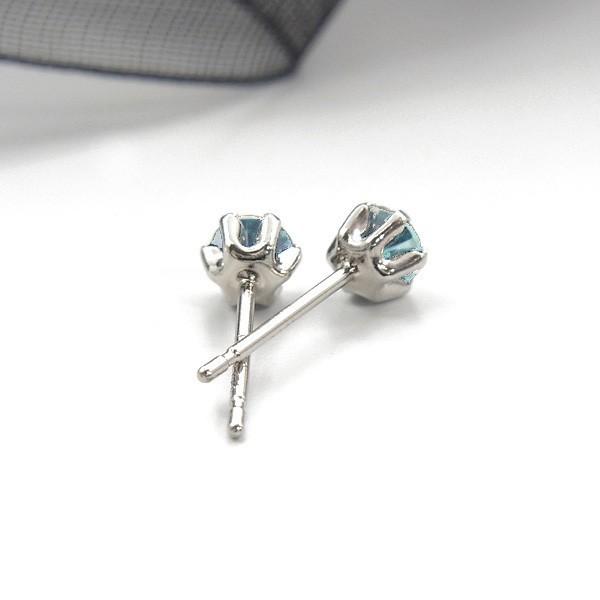 ブルー ダイヤモンド ピアス 0.15ct(Total) プラチナ Pt 保証書付 