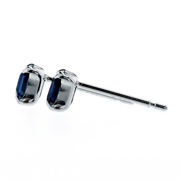 天然ブルーサファイア ピアス 0.4〜0.6ct(Total) スクエアカット
