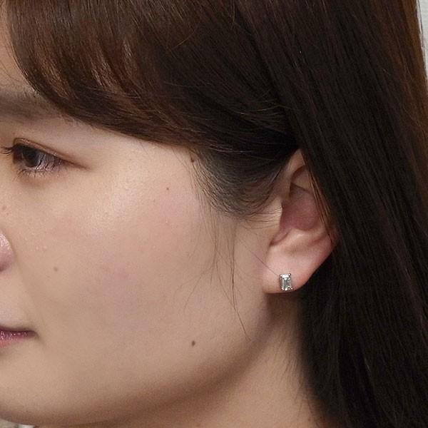 ダイヤモンド ピアス 1.033ct(Total) IF D エメラルドカット プラチナ 