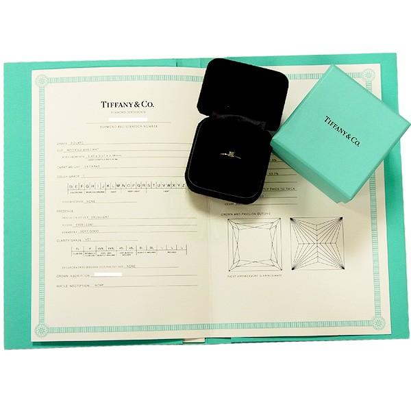 ティファニー TIFFANY & CO./ソリティア プリンセスカット リング 【中古】 0.23ct VS1 I EX プラチナ  鑑定書付 SSP | TIFFANY&Co. | 09