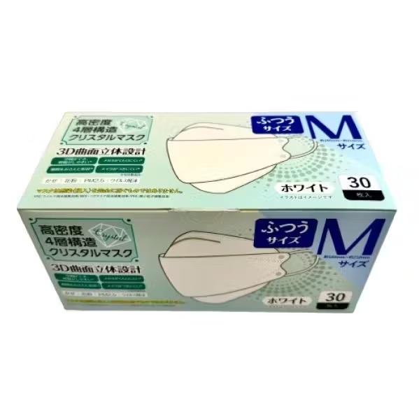 ユニワン / 4層構造クリスタルマスク ホワイト 30枚入り Mサイズ