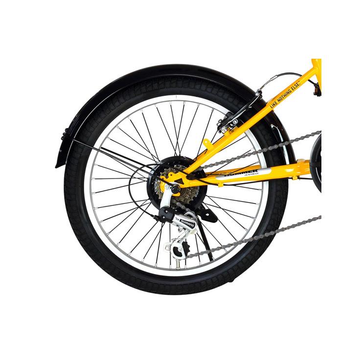 HUMMER 折りたたみ自転車 イエロー，キャンプ，可変ギア，2024年購入 HUMMER 2024年 最新 新型 ハマー ノーパンク20インチ折畳み