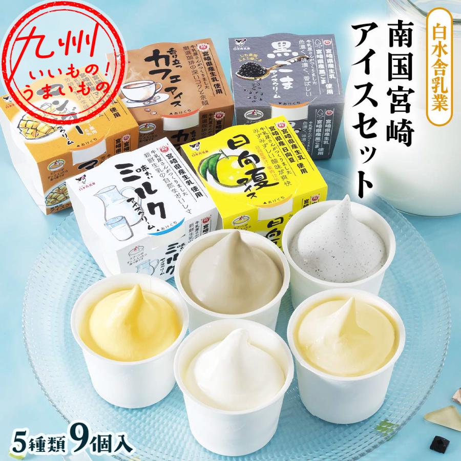 白水舎乳業 南国宮崎アイスセット （ミルクアイス3個、カフェアイス3個