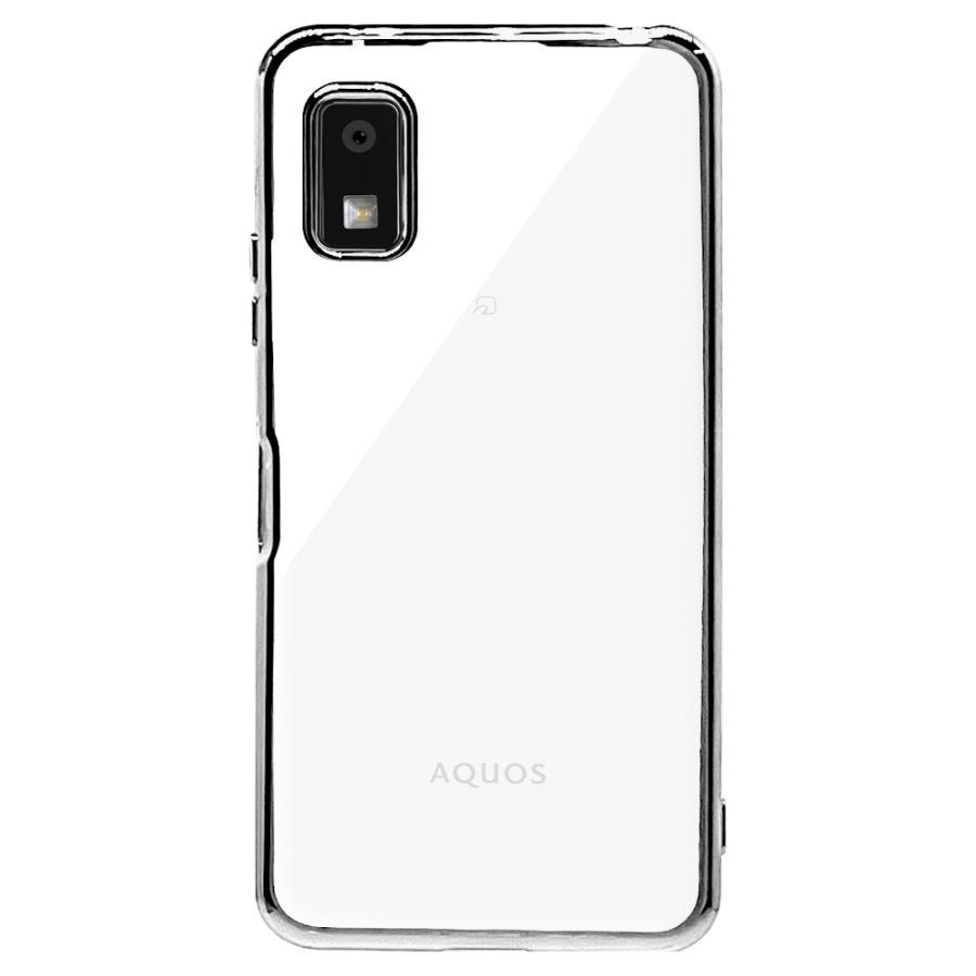 AQUOS wish wish3 用 TPUメタルフレームケース シルバー イオン