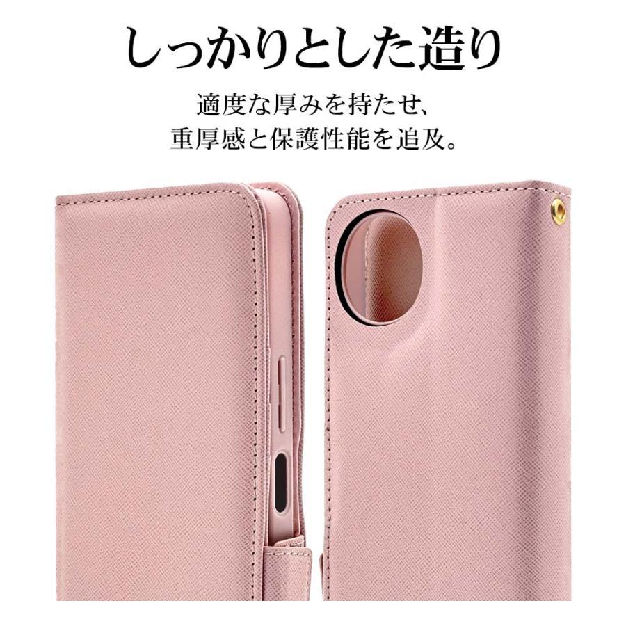 アタオ　スマホケース　ハンドストラップ付き AQUOS wish wish5 ハンドストラップ付き手帳型ケース ライトピンク