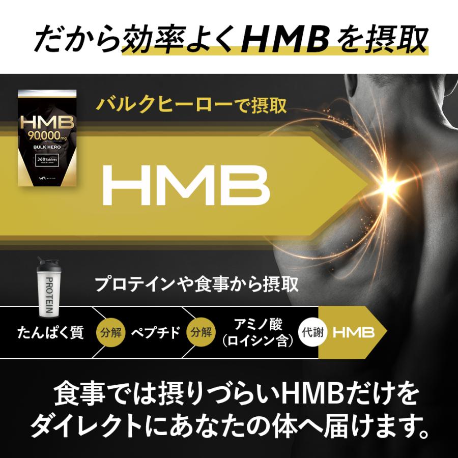 HMB サプリメント バルクヒーロー 高純度HMB90000mg トレーニング アミノ酸 サプリ 360粒 国内製造 30日 Mr.GINO 送料無料｜aequalis｜08