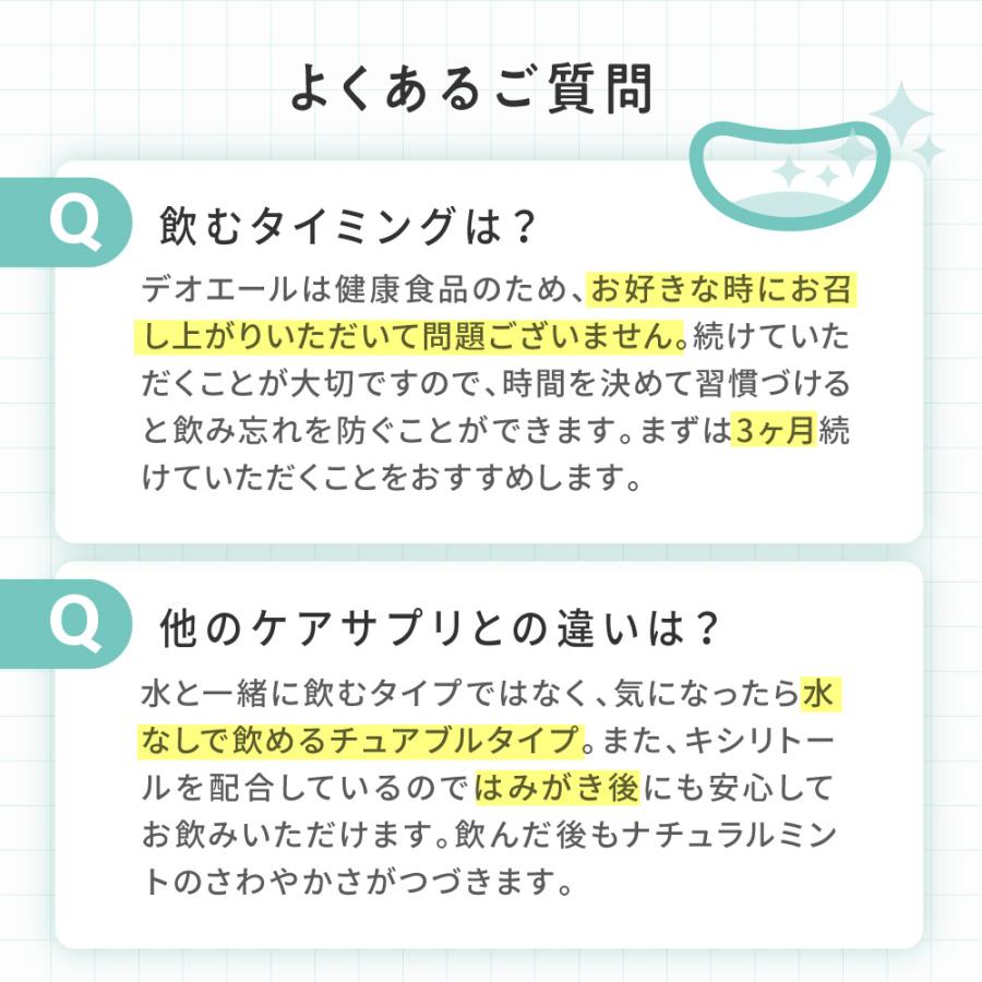 エチケット サプリ 息リフレッシュサプリ デオエール サプリメント シャンピニオン デオアタック配合 ケアタブレット 60粒 30日分 ポイント利用 爆買 | aequalis | 15