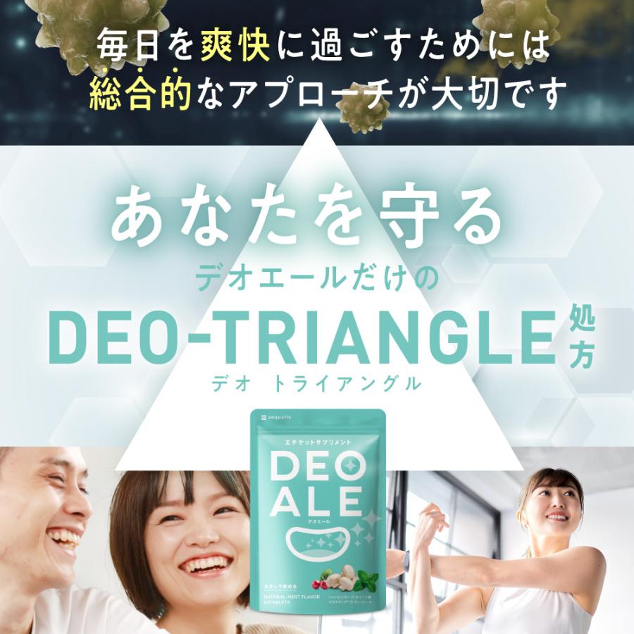 エチケット サプリ 息リフレッシュサプリ デオエール サプリメント シャンピニオン デオアタック配合 ケアタブレット 60粒 30日分 ポイント利用 爆買 | aequalis | 05