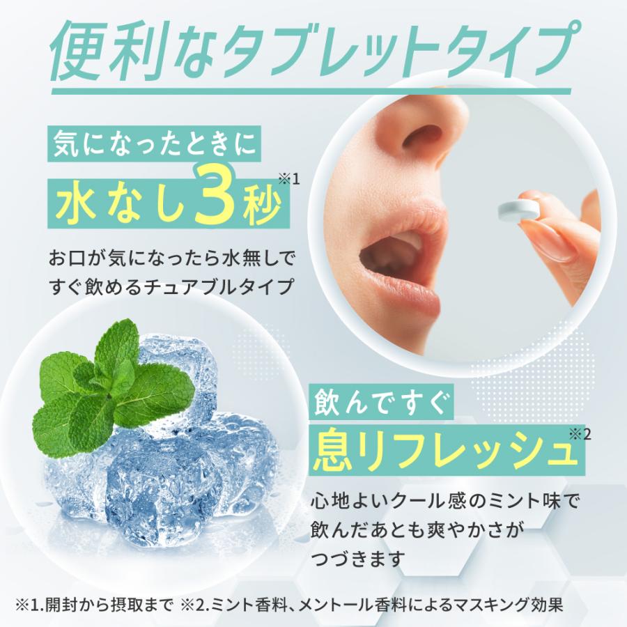 エチケット サプリ 息リフレッシュサプリ デオエール サプリメント シャンピニオン デオアタック配合 ケアタブレット 60粒 30日分 ポイント利用 爆買 | aequalis | 09