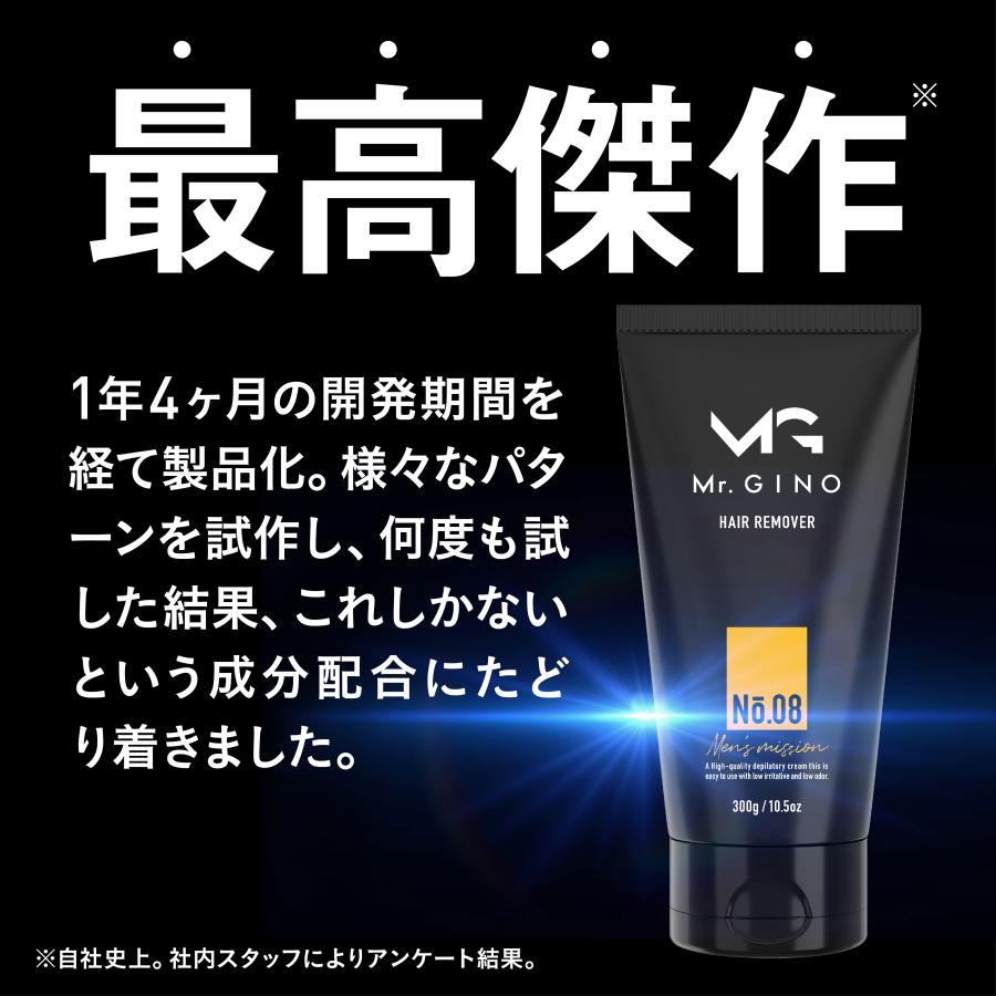 除毛クリーム 除毛剤 メンズ 脱毛クリーム 大容量300g リムーバー ムダ毛処理 ワキ 腕 剛毛ボディ用 男女兼用 医薬部外品 ポイント利用 爆買 | Mr.GINO | 08