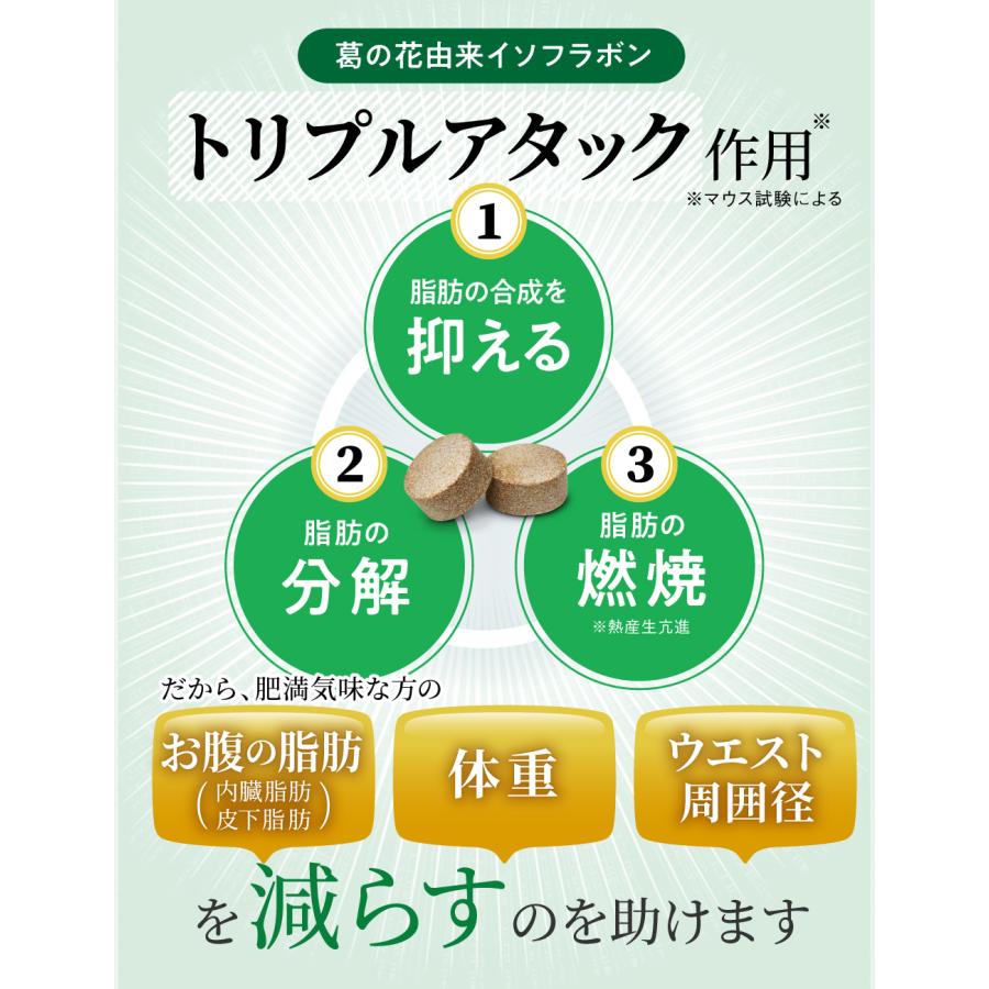 シボストン ダイエット サポート サプリ 体重 脂肪 減らす 機能性表示食品 葛の花由来イソフラボン 30日分｜aequalis｜04