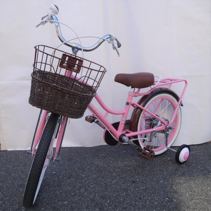 未使用 16インチキッズバイク 16型子供用自転車 ピンク 籐風 未使用 16インチキッズバイク 16型子供用自転車 ピンク 籐風