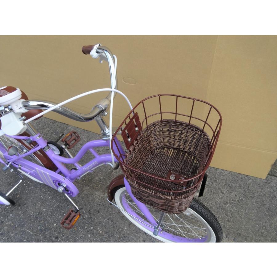 未使用 16インチキッズバイク 16型子供用自転車 パープル 籐風 未使用 16インチキッズバイク 16型子供用自転車 パープル 籐風