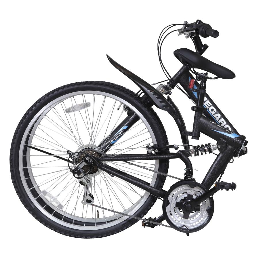 パンクしない 26型 18段変速 Wサスペンション付折り畳みMTB