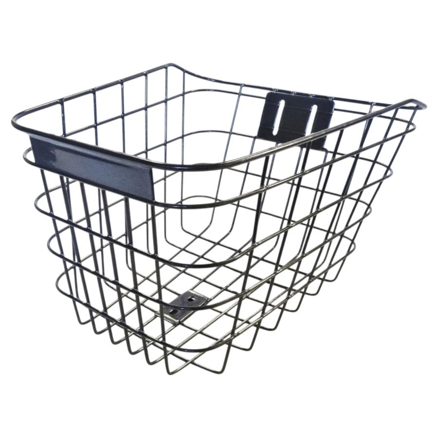 未使用 自転車 前カゴ フロントワイヤーバスケット ガンメタ ダークグレー コンパクト車 タウンサイクル シティサイクル TB