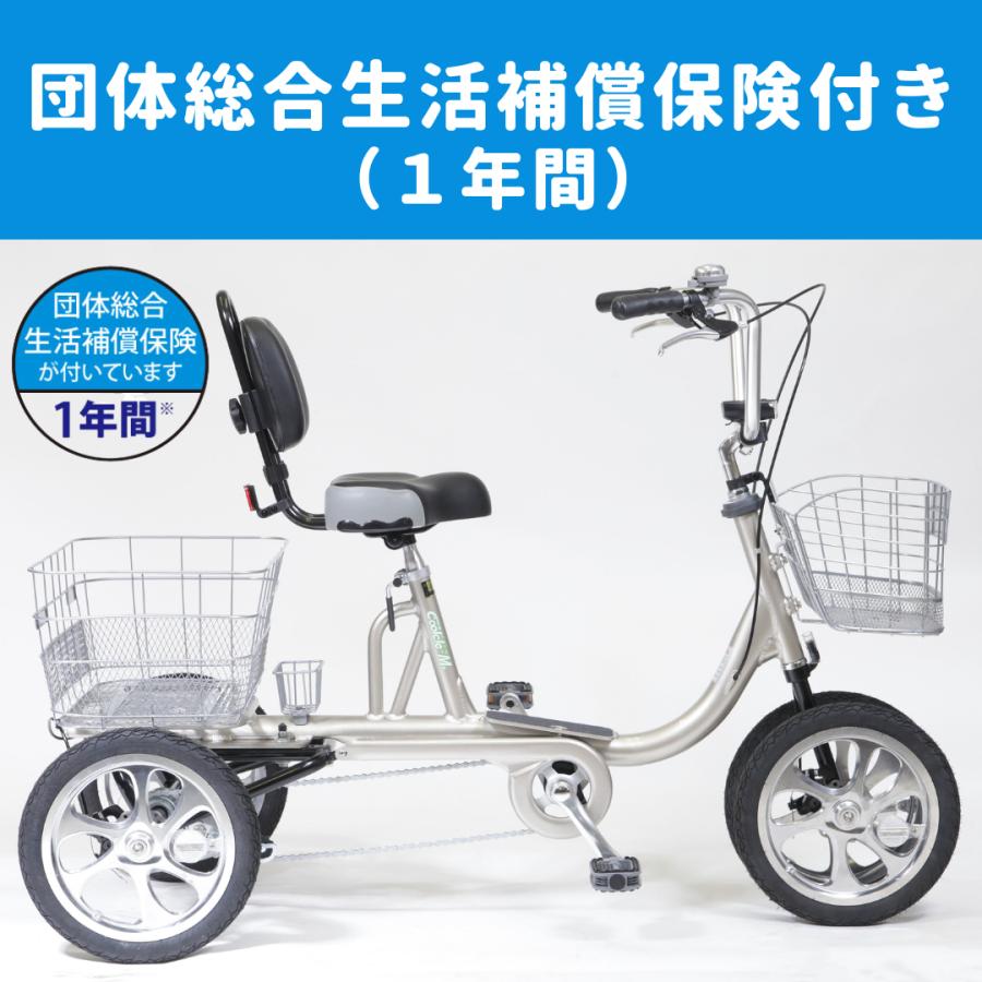 シニア 四輪自転車 エアロクークルM2 シルバー 空気入れ不要 パンク