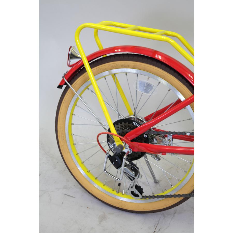 ジェリーベリー Jelly Belly 20型 6段変速 折り畳み自転車 20インチ フォールディングバイク 6sp イエロー レッド 簡易組立品｜aero-tobu｜05