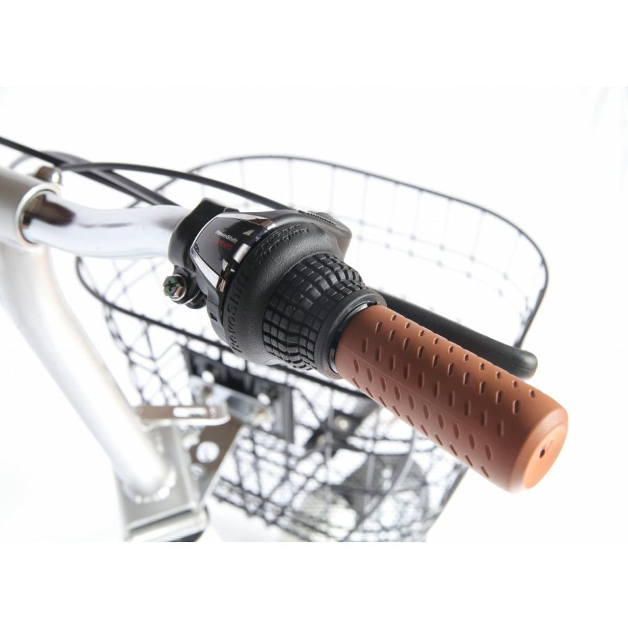 パンクしない 20型オールインワン折り畳み自転車 マットレッド 6段変速