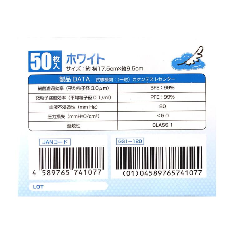 【特価】 サージカルマスク 日本製 不織布 50枚 耳らく マスク 使い捨て 国産 3層構造 99%カット ウィルス スポーツ 男女兼用 日本製マスク ホワイト｜aeru-store｜03