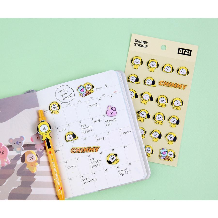 Bt21 Chubby Sticker 送料無料 韓国 デコ クッキー 防弾少年団 タタ シール 保証 チミー かわいい