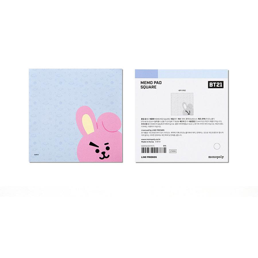 SQUARE】BT21 MEMO PAD SQUARE【全国送料無料】BTS 公式 グッズ