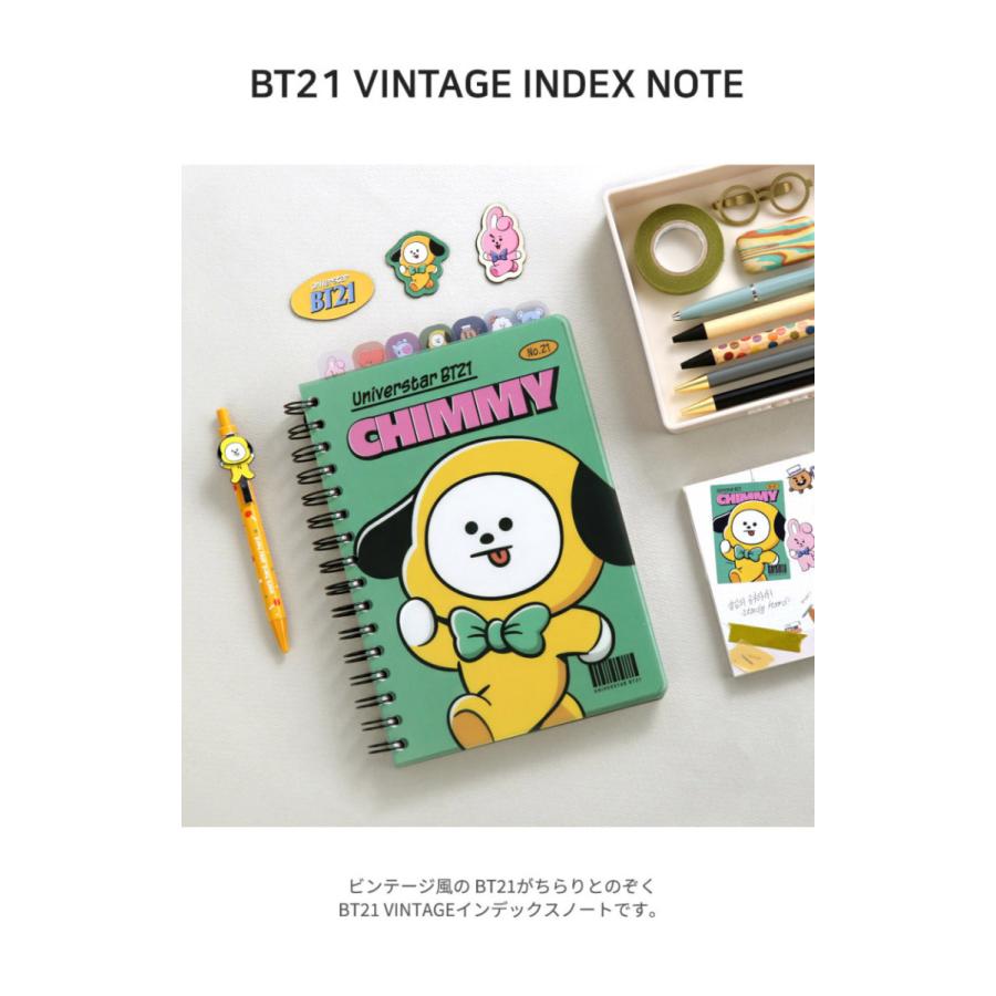 Bt21 Vintage Index Note 送料無料 K Pop かわいい 学校 別倉庫からの配送 便利 デスクワーク シンプル 防弾少年団 文房具 インスタ 事務