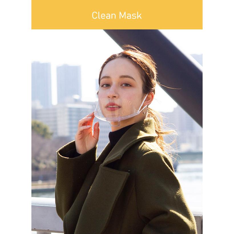 Clear Mask 20枚セット【当日発送・送料無料】透明マスク マウスシールド 飛沫防止 曇り止め 水洗い 軽量 通気性 簡単装着 飲食店 ウイルス 衛生 繰り返し 安い |  | 01