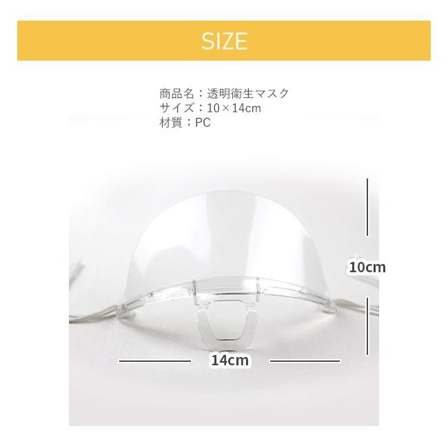 Clear Mask 20枚セット【当日発送・送料無料】透明マスク マウスシールド 飛沫防止 曇り止め 水洗い 軽量 通気性 簡単装着 飲食店 ウイルス 衛生 繰り返し 安い |  | 06