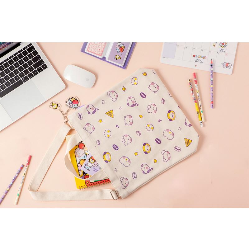 BT21 Eco Bag Ver.2【BT21公式グッズ】エコバッグ ファスナータイプ キャラクターサブバッグ ショッピングバッグ ショルダーバッグ お買い物 お出かけ | BT21 | 12