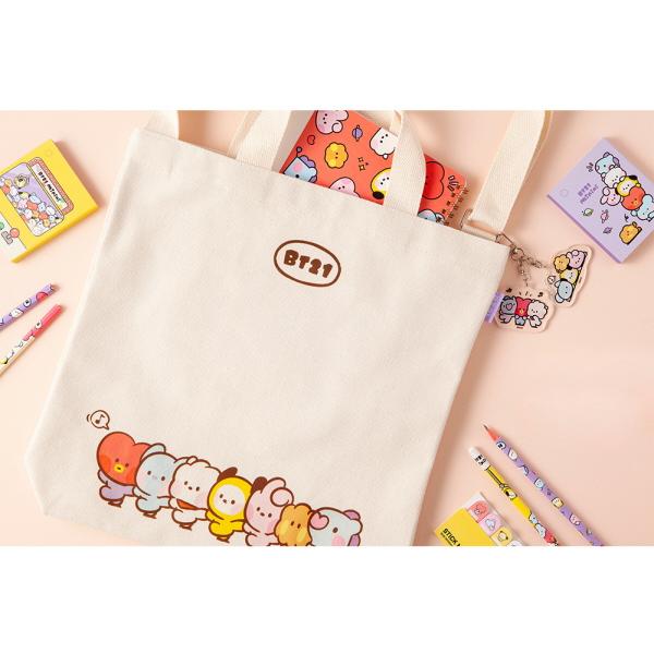 BT21 Eco Bag Ver.2【BT21公式グッズ】エコバッグ ファスナータイプ キャラクターサブバッグ ショッピングバッグ ショルダーバッグ お買い物 お出かけ | BT21 | 02