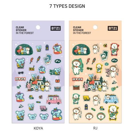 BT21 Clear Sticker in the forest【BTS公式グッズ】クリアステッカー キャンプ グランピング テント 森林 べたつかない 手帳 日記 家計簿 ノート メモ | BT21 | 07