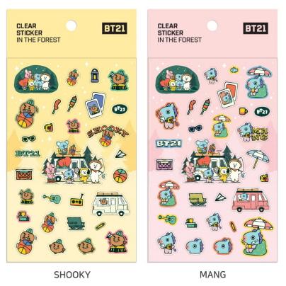 BT21 Clear Sticker in the forest【BTS公式グッズ】クリアステッカー キャンプ グランピング テント 森林 べたつかない 手帳 日記 家計簿 ノート メモ | BT21 | 08