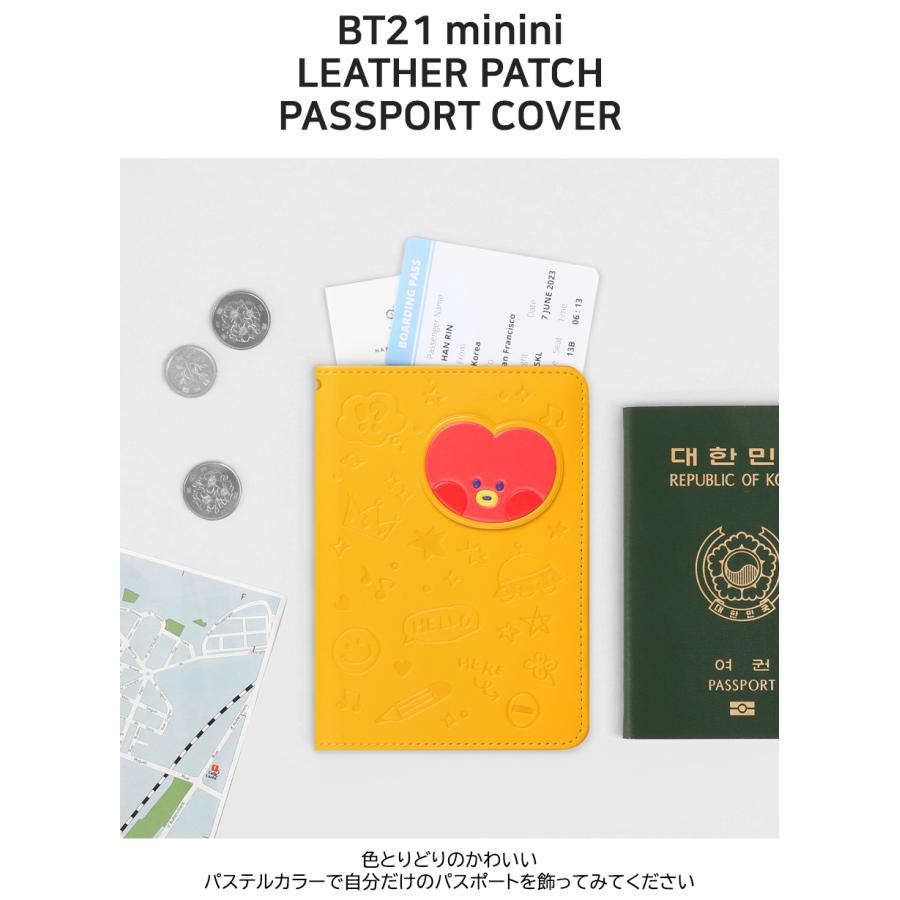 BT21 minini Leather Patch Passport Cover【BT21グッズ】パスポートケース 旅行 旅行グッズ トラベルグッズ 収納ケース ポケット付き 韓国 トラベル | BT21 | 03