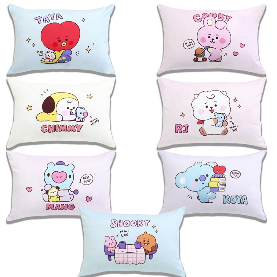 BT21 Little Buddy Pillow Cover【送料無料】枕カバー 100%純綿素材 丸洗い可能 ホコリが出にくい ダニ予防 肌に優しい｜aesoon｜09