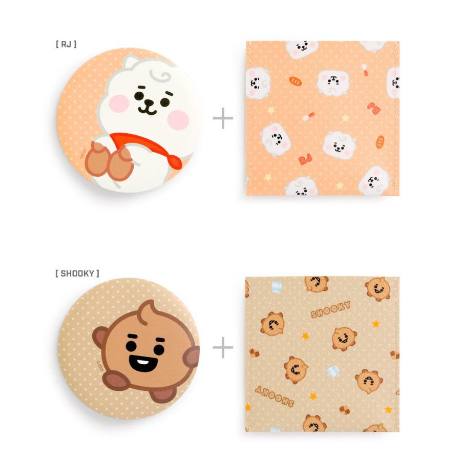 BT21 POUCH MIRROR DOT【送料無料】 公式グッズ ミラー 鏡 セット かわいい 韓国 防弾少年団 K-POP BTS 手鏡 テテ チミー クッキー ポーチ コスメ 化粧 メイク｜aesoon｜14