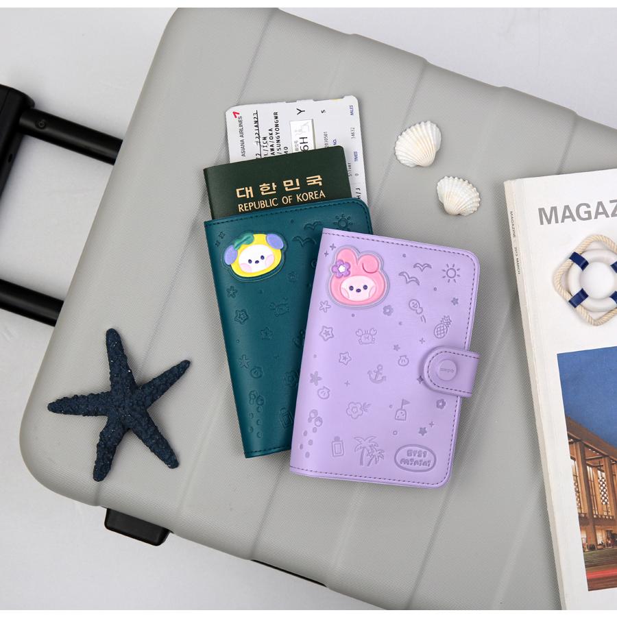 BT21 【Vacance】BT21 minini Leather Patch Passport Cover Vacance