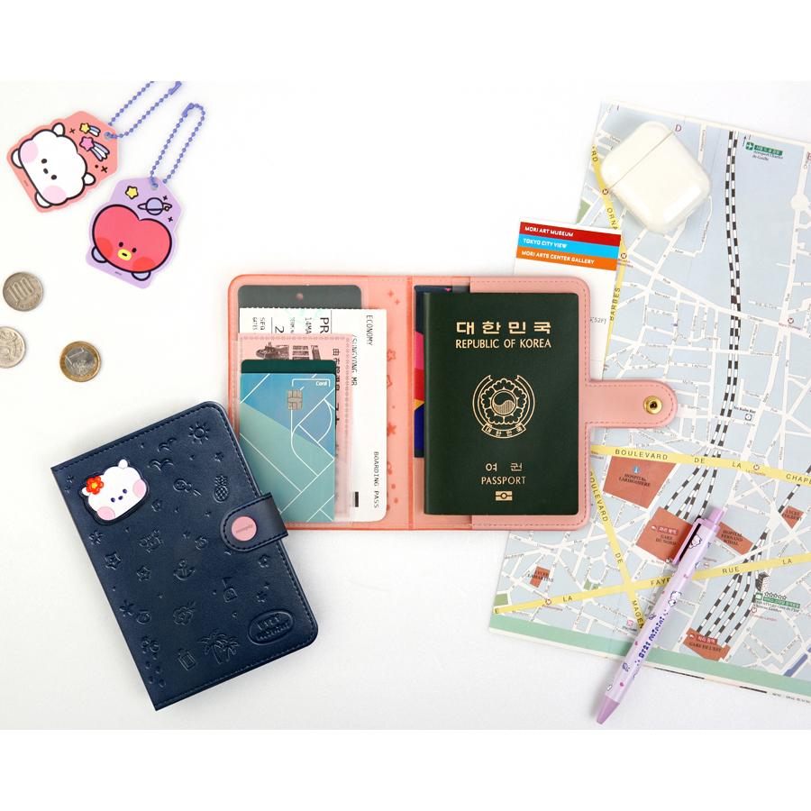 BT21 【Vacance】BT21 minini Leather Patch Passport Cover Vacance