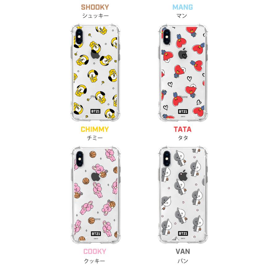 BT21 HANGOUT PATTERN CLEAR SLIM BUMPER CASE 【即日発送＆送料無料】かわいい iPhone7 iPhone8 plus  Pro iPhone11 Pro Max | BT21 | 21