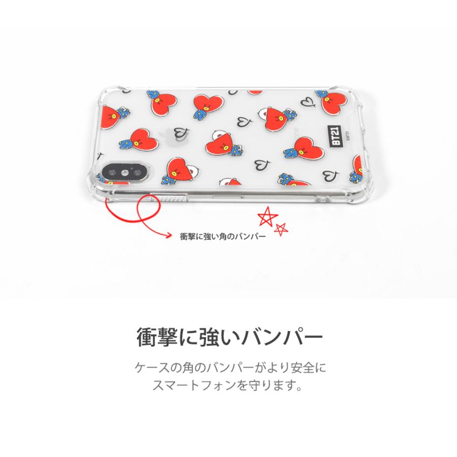 BT21 HANGOUT PATTERN CLEAR SLIM BUMPER CASE 【即日発送＆送料無料】かわいい iPhone7 iPhone8 plus  Pro iPhone11 Pro Max | BT21 | 09