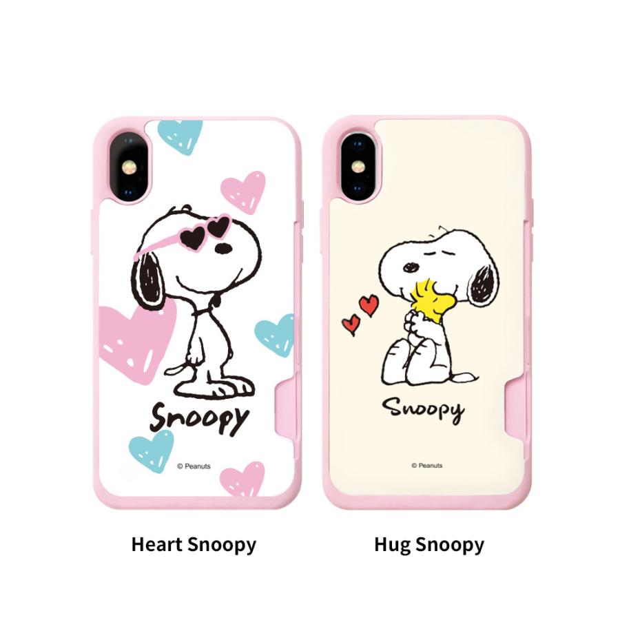 PEANUTS SNOOPY Pink Black Card Bumper Case【送料無料】iPhoneケース