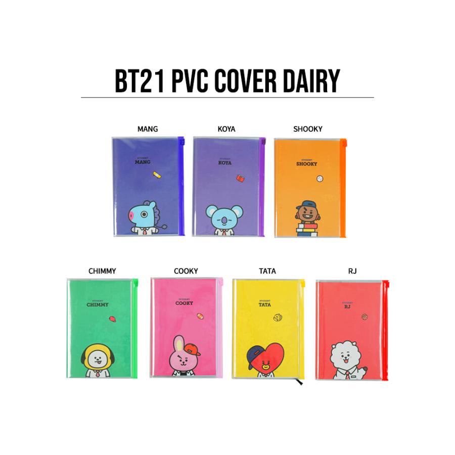 BT21 PVC Cover Diary【送料無料】BTS公式グッズ ダイアリーノート