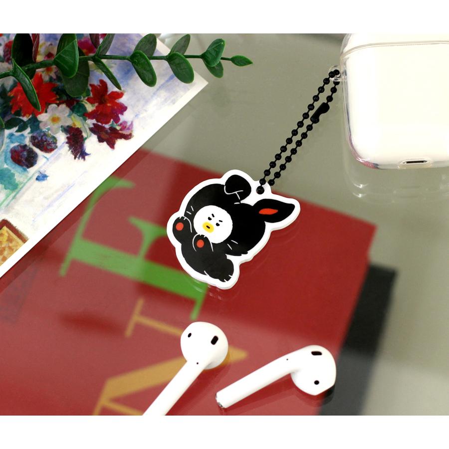 BT21 Acylic Simple Keyring Black Rabbit 【BTS公式グッズ】 ブラックラビット キーホルダー キーリング ストラップ TATA COOKY CHIMMY RJ | BT21 | 05