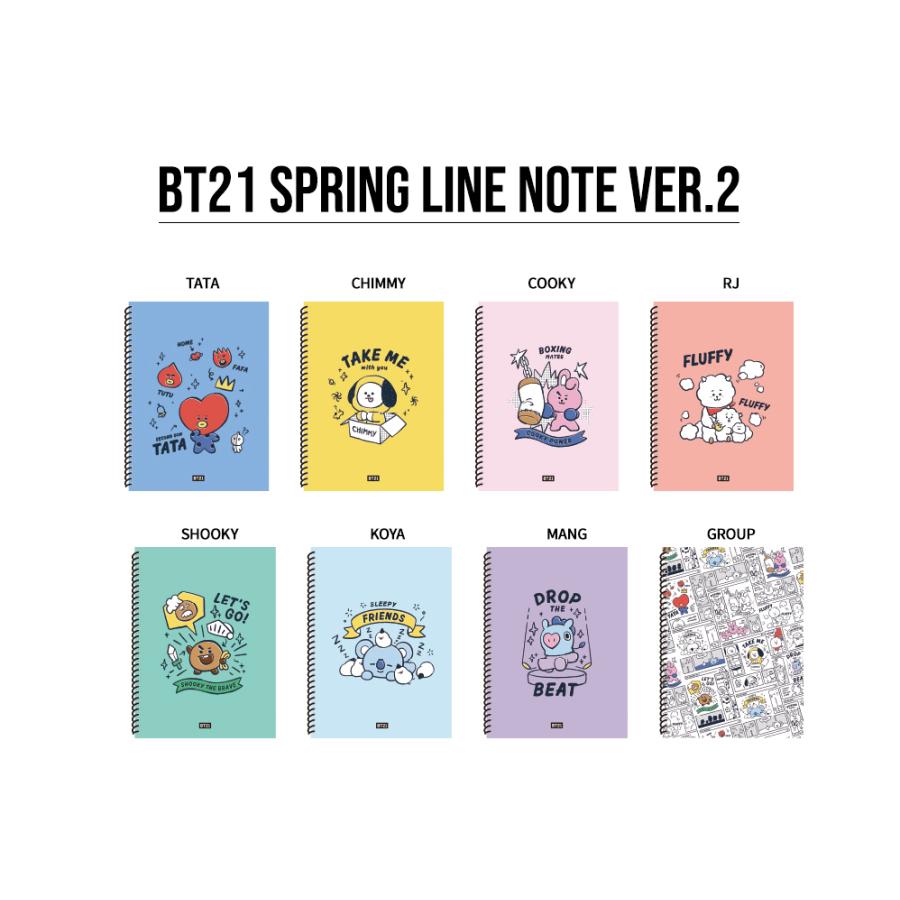 BT21 Spring Line Note Ver.2【送料無料】公式グッズ ノート スプリング 罫線 リングノート 受験 かわいい 学生 学校 BTS 韓国 新学期 メモ 勉強 文房具 手帳 |  | 02