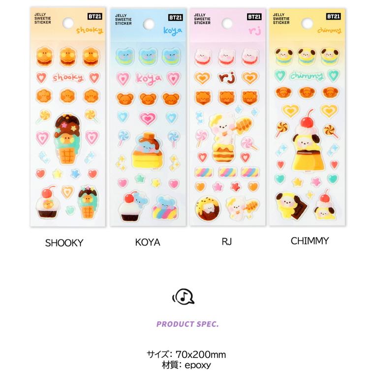 BT21 BT21 Jelly Sweetie Sticker【BT21公式グッズ】クリアステッカー