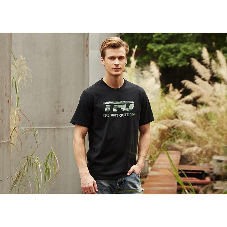 アウトレット Tシャツ 迷彩 ロゴ 黒 メンズ M-XXL 半袖 透湿 春 夏