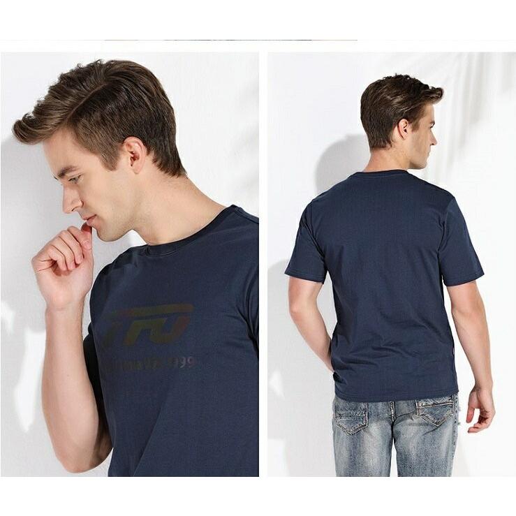 レインボーロゴ ネイビー Tシャツ メンズ M-XXL 半袖 透湿 春