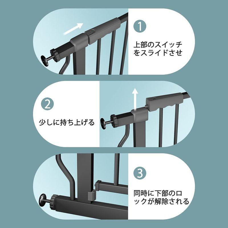 AIKSSOO ベビーゲート ハイタイプ 高さ103cm ペットゲート 高さ100cm以上 突っ張り式 猫 犬脱出防止フェンス 穴開け不要 ベビーゲート ハイタイプ 高さ103cm ペットゲート 高さ100cm以上 突っ張り式 犬脱出防止フェンス 穴開け不要
